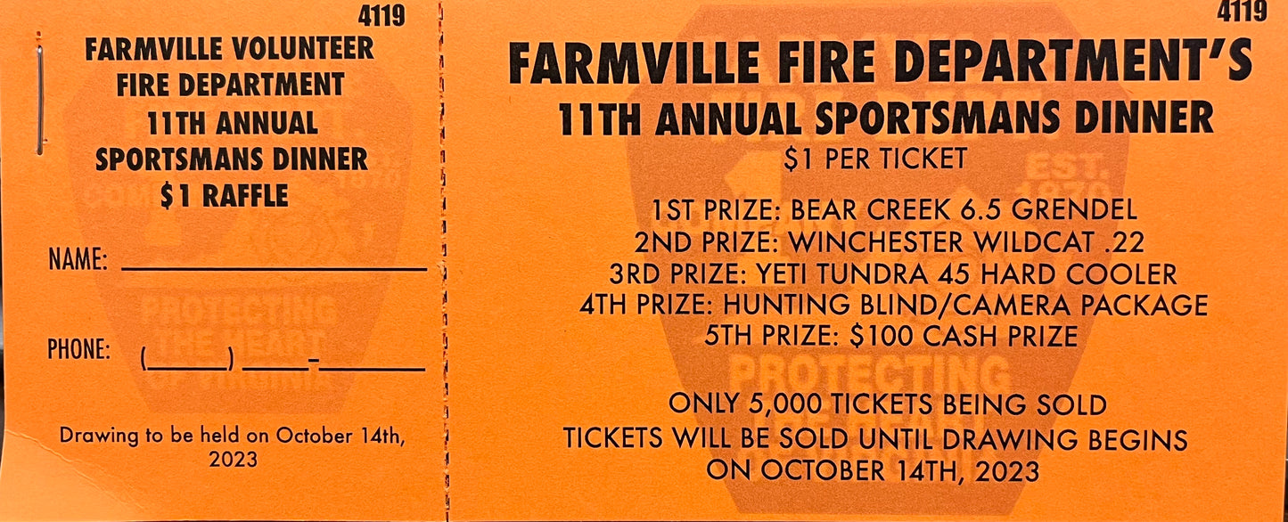 Sportsman Dinner $1 Raffle Tickets